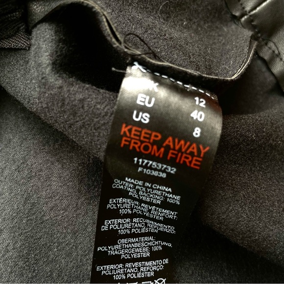 Topshop Leather Look Side Twist Mini Skirt In Black Size 8 EUC - Picture 7 of 11